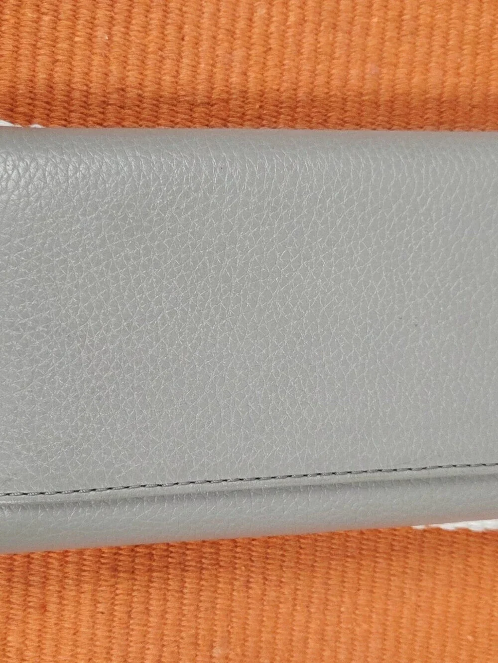 Michael Kors Pebbled Leather Wallet in Light Gray with Silver Logo